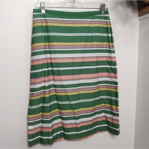 Boden Multicolor Striped Knee Length Pencil Skirt in Green/Multi Size 6 Long - Picture 4 of 10